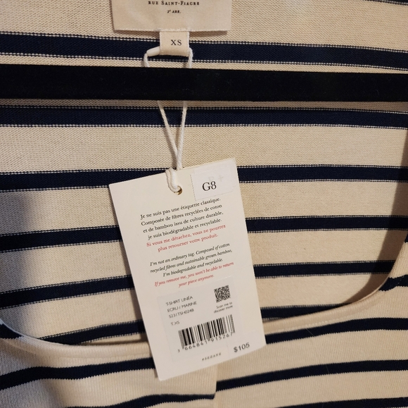 Sezane Linéa Marinière Ecru / Navy - Size XS - Picture 3 of 3